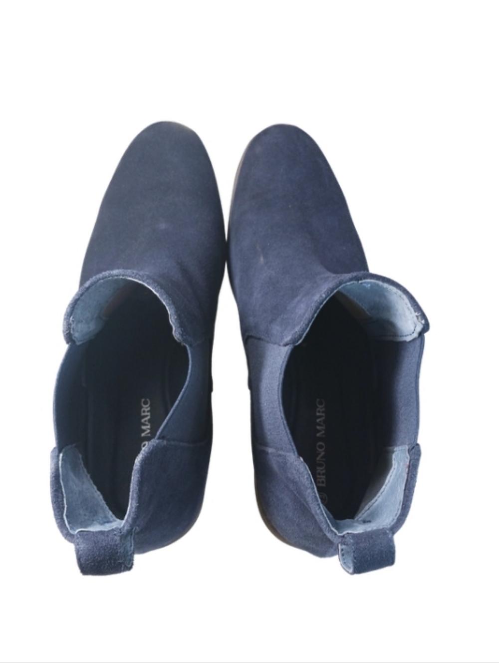 Bruno Marc Boots Men's 13 Blue Suede Pull-on Chelsea Dress Casual Shoes - Picture 5 of 9